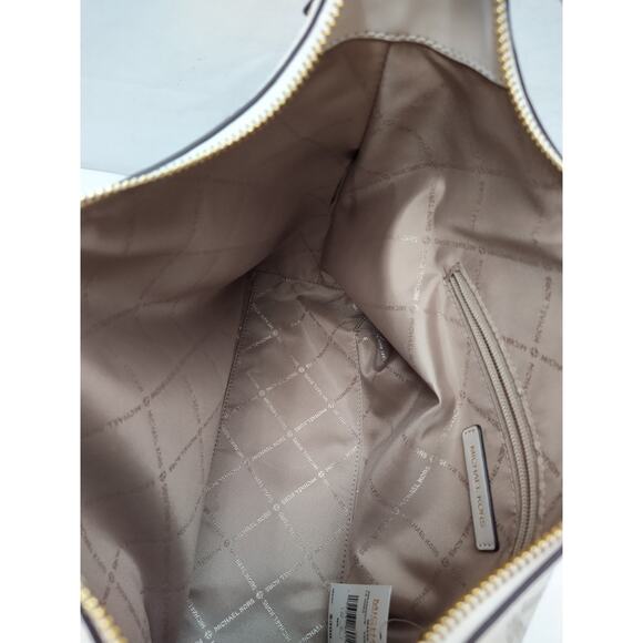Michael Kors Maeve Vanilla Ivory Leather Zipper Closure Hobo Shoulder Bag - NWT - Picture 13 of 16